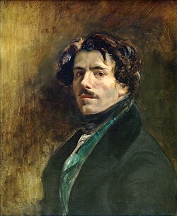 Delacroix - autoportrait au gilet vert- Musée du Louvre - 1837 - Source wikipedia 