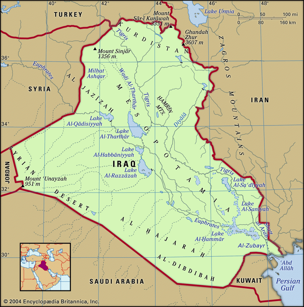 Carte de l'Iraq- source wikipedia